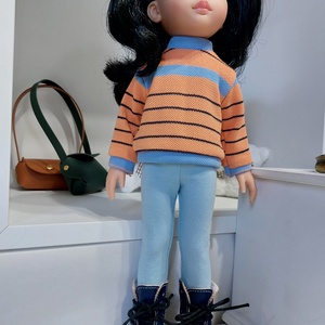 Paola Reina csíkos hosszú ujjú pulcsis szett - játék & sport - baba & babaház - babaruha, babakellék - Meska.hu