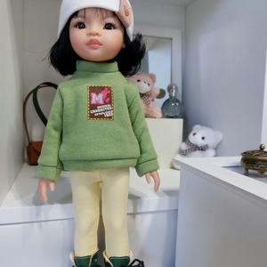 Paola Reina zöld hosszú ujjú pulcsis szett - Meska.hu