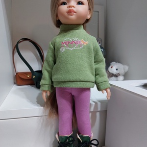 Paola Reina zöld Minnies hosszú ujjú pulcsis szett - játék & sport - baba & babaház - babaruha, babakellék - Meska.hu