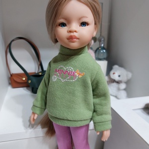 Paola Reina zöld Minnies hosszú ujjú pulcsis szett - játék & sport - baba & babaház - babaruha, babakellék - Meska.hu