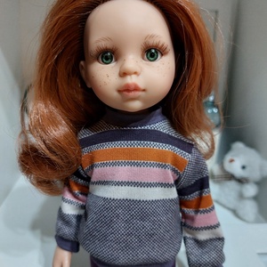 Paola Reina lilás csíkos hosszú ujjú pulcsis szett - játék & sport - baba & babaház - babaruha, babakellék - Meska.hu