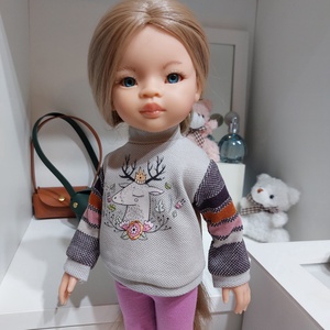 Paola Reina szarvasos csíkos hosszú ujjú pulcsis szett - Meska.hu