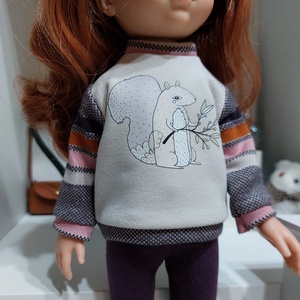 Paola Reina mókusos csíkos hosszú ujjú pulcsis szett - Meska.hu