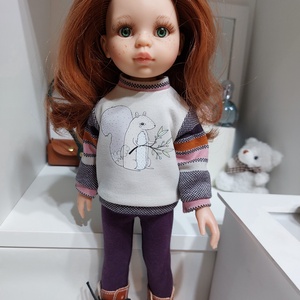 Paola Reina mókusos csíkos hosszú ujjú pulcsis szett - játék & sport - baba & babaház - babaruha, babakellék - Meska.hu