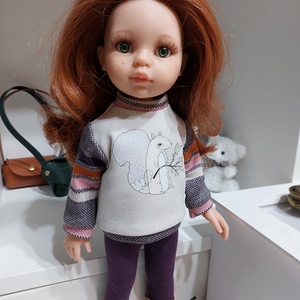 Paola Reina mókusos csíkos hosszú ujjú pulcsis szett - játék & sport - baba & babaház - babaruha, babakellék - Meska.hu