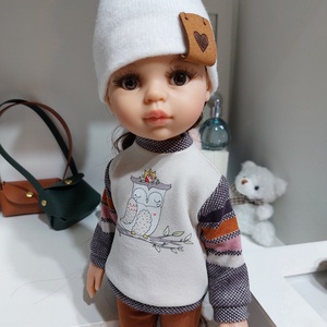 Paola Reina baglyos csíkos hosszú ujjú pulcsis szett - Meska.hu