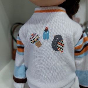 Paola Reina őszi erdő mintás csíkos hosszú ujjú pulcsis szett - játék & sport - baba & babaház - babaruha, babakellék - Meska.hu