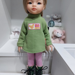 Paola Reina zöld Mickeys hosszú ujjú pulcsis szett - játék & sport - baba & babaház - babaruha, babakellék - Meska.hu