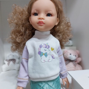 Paola Reina unikornisos pulcsis-szoknyás szett - játék & sport - baba & babaház - babaruha, babakellék - Meska.hu