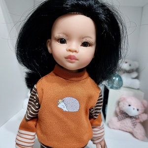 Paola Reina sünis hosszú ujjú pulcsis szett - játék & sport - baba & babaház - babaruha, babakellék - Meska.hu