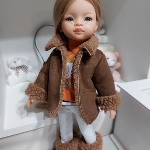 Paola Reina rövid csokoládébarna szőrmekabátka, Játék & Sport, Baba & babaház, Babaruha, babakellék, Varrás, MESKA