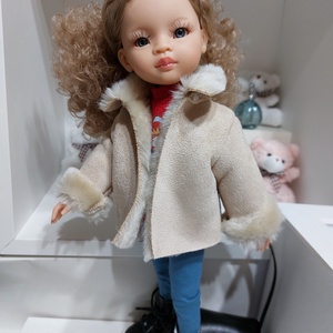 Paola Reina krémszínű rövid szőrmekabátka, Játék & Sport, Baba & babaház, Babaruha, babakellék, Varrás, MESKA