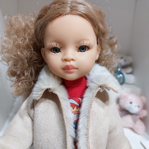 Paola Reina krémszínű rövid szőrmekabátka - játék & sport - baba & babaház - babaruha, babakellék - Meska.hu