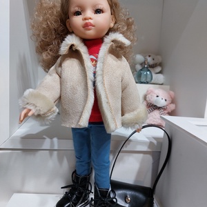 Paola Reina krémszínű rövid szőrmekabátka - játék & sport - baba & babaház - babaruha, babakellék - Meska.hu
