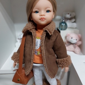 Paola Reina rövid csokoládébarna szőrmekabátka - játék & sport - baba & babaház - babaruha, babakellék - Meska.hu