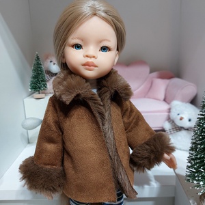 Paola Reina sötétbarna szőrmekabátka - játék & sport - baba & babaház - babaruha, babakellék - Meska.hu