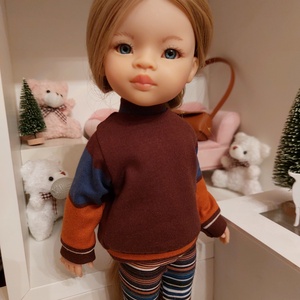 Paola Reina csokoládébarna csíkos hosszú ujjú pulcsis szett, Játék & Sport, Baba & babaház, Babaruha, babakellék, Varrás, MESKA