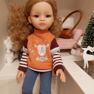 Paola Reina orrszarvú mintás csíkos hosszú ujjú pulcsis szett, Játék & Sport, Baba & babaház, Babaruha, babakellék, Varrás, MESKA