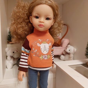 Paola Reina orrszarvú mintás csíkos hosszú ujjú pulcsis szett - játék & sport - baba & babaház - babaruha, babakellék - Meska.hu