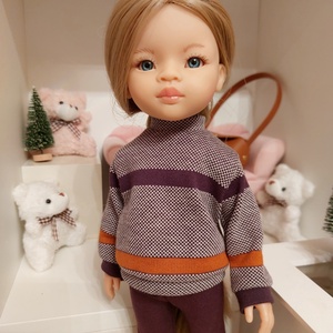 Paola Reina lilás csíkos pulcsis szett, Játék & Sport, Baba & babaház, Babaruha, babakellék, Varrás, MESKA