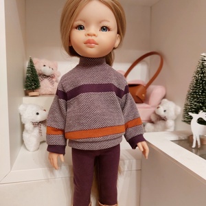 Paola Reina lilás csíkos pulcsis szett - játék & sport - baba & babaház - babaruha, babakellék - Meska.hu