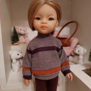 Paola Reina lilás csíkos pulcsis szett - játék & sport - baba & babaház - babaruha, babakellék - Meska.hu