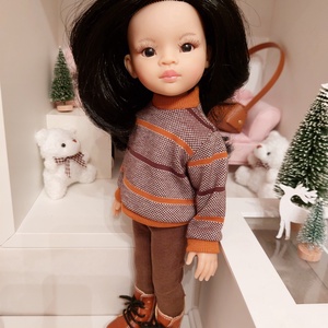 Paola Reina barna csíkos hosszú ujjú pulcsis szett - Meska.hu