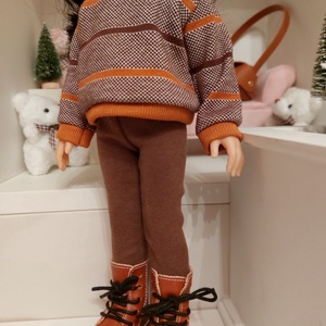 Paola Reina barna csíkos hosszú ujjú pulcsis szett - játék & sport - baba & babaház - babaruha, babakellék - Meska.hu