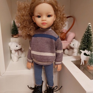 Paola Reina kékes csíkos pulcsis szett - Meska.hu