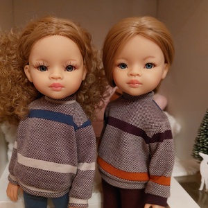 Paola Reina kékes csíkos pulcsis szett - játék & sport - baba & babaház - babaruha, babakellék - Meska.hu