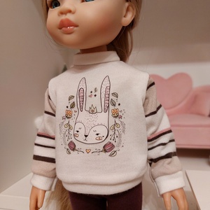 Paola Reina nyuszis pulcsis szett - játék & sport - baba & babaház - babaruha, babakellék - Meska.hu