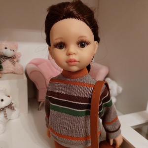 Paola Reina zöld-barna csíkos pulcsis szett - játék & sport - baba & babaház - babaruha, babakellék - Meska.hu