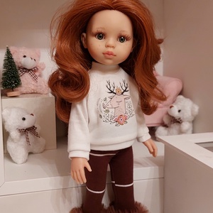 Paola Reina szarvasos pulcsis szett - játék & sport - baba & babaház - babaruha, babakellék - Meska.hu