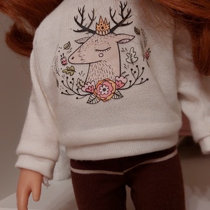 Paola Reina szarvasos pulcsis szett - játék & sport - baba & babaház - babaruha, babakellék - Meska.hu