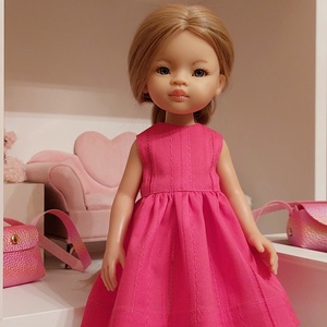 Paola Reina sötétrózsaszín ujjatlan ruha - játék & sport - baba & babaház - játékbaba, babakellék - Meska.hu