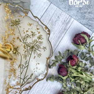 Csipkevirág X Műgyanta 3emletes sütemény tálaló állvány, szárított virág, örök virág, tálaló, ajándék szett - otthon & életmód - konyhafelszerelés, tálalás - tálalás - kínálótál - Meska.hu