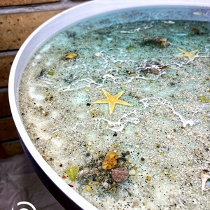 Műgyanta tenger dohányzóasztal - otthon & életmód - bútor - asztal - Meska.hu