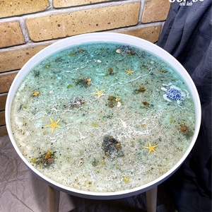 Műgyanta tenger dohányzóasztal - otthon & életmód - bútor - asztal - Meska.hu