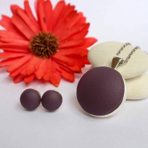 Ibolya lila fülbevaló és nyaklánc szett - ékszer - ékszerszett - Meska.hu