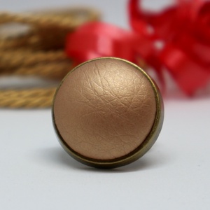 Metál arany - bronz textilbőr gyűrű - ékszer - gyűrű - statement gyűrű - Meska.hu