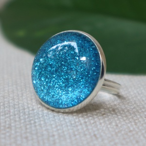 Csillogó türkiz - ezüst gyűrű, Ékszer, Gyűrű, Statement gyűrű, Ékszerkészítés, MESKA