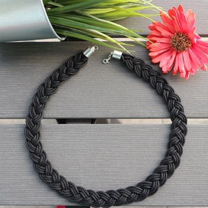 Fekete paracord fonott nyaklánc, Ékszer, Nyaklánc, Medál nélküli nyaklánc, Ékszerkészítés, MESKA