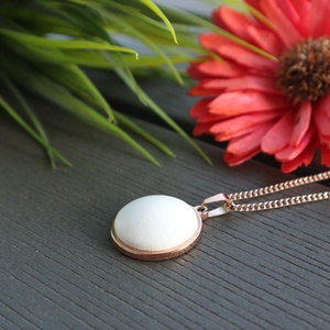 Hófehér - rosegold nemesacél medálos nyaklánc - ékszer - nyaklánc - medálos nyaklánc - Meska.hu