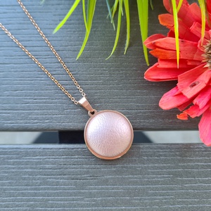 Metál púder - rosegold nemesacél medálos nyaklánc - ékszer - nyaklánc - medálos nyaklánc - Meska.hu