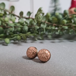 Rosegold textúrás bedugós fülbevaló - ékszer - fülbevaló - pötty fülbevaló - Meska.hu