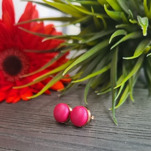 Metál pink - rosegold nemesacél bedugós fülbevaló - ékszer - fülbevaló - pötty fülbevaló - Meska.hu