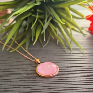 Csillogó pink - rosegold nemesacél medálos nyaklánc - ékszer - nyaklánc - medálos nyaklánc - Meska.hu