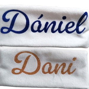 Névre szóló mikulás csizma, kék-fehér-arany színben - karácsony - mikulás - mikulás zsák - Meska.hu