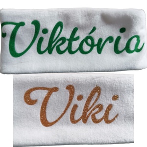 Névre szóló mikulás csizma, zöld-fehér-arany színben - karácsony - mikulás - mikulás zsák - Meska.hu