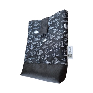 Könyvtok vízálló poliészterből - fekete halak - könyv & zene - könyvtok - Meska.hu